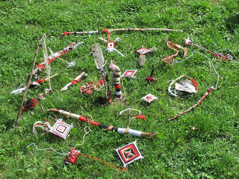 Example how to build a small Medicine Wheel on the spot